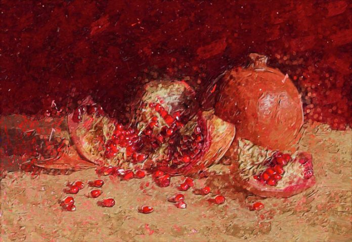 Hyper-Realistic pomegranate