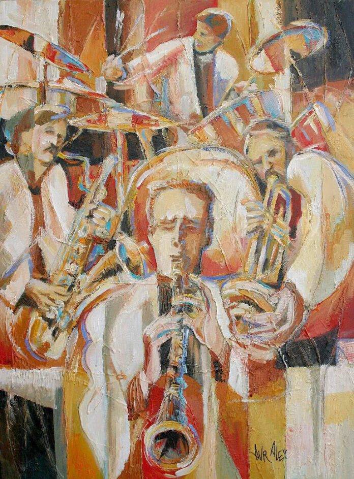 “JAZZ QUARTET” ORIGINAL PAINTING by Alexander Avraham Levi