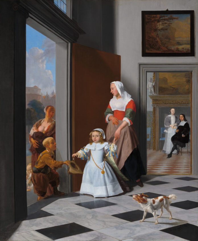 A Nurse and a Child in an Elegant Foyer, 1663 by Jacob Ochtervelt