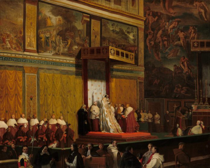 Pope Pius VII in the Sistine Chapel, 1814