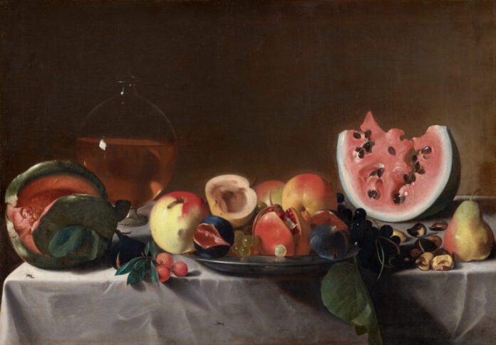 Still Life with Fruit and Carafe, c. 1610/1620 by Pensionante del Saraceni