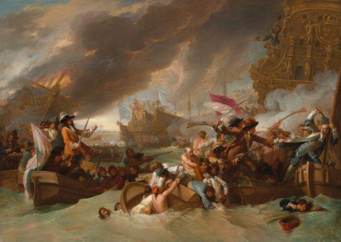 The Battle of La Hogue, 1778 by Benjamin West