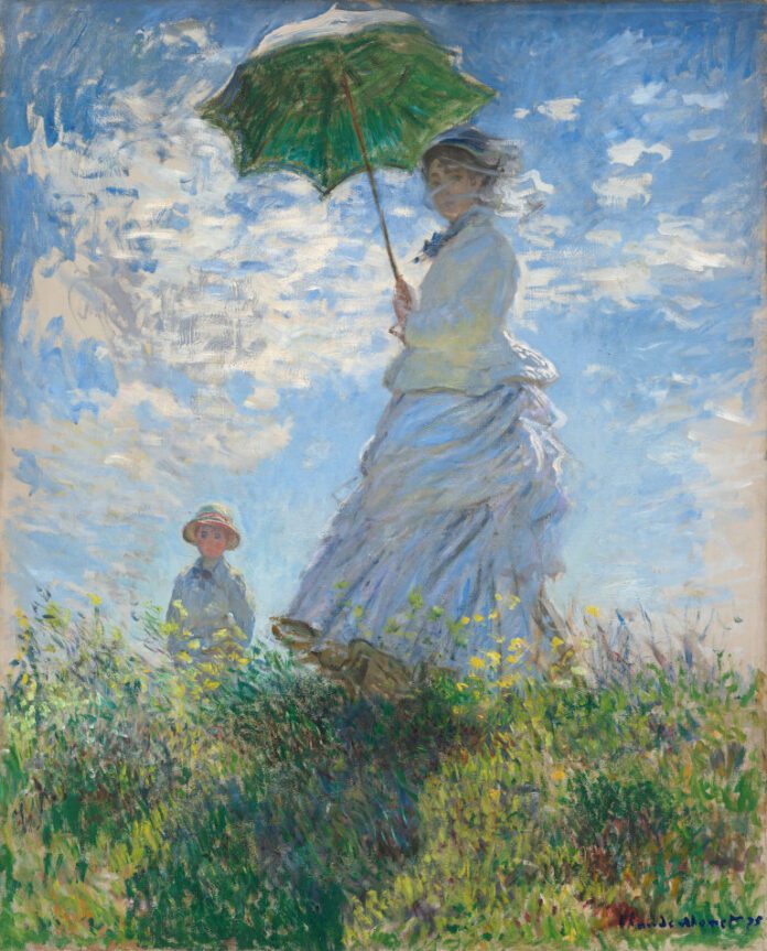 Woman with a Parasol - Madame Monet and Her Son, 1875 by Claude Monet