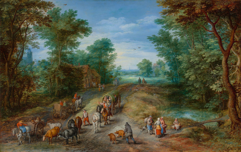 Wooded Landscape with Travelers, 1610 by Jan Brueghel the Elder
