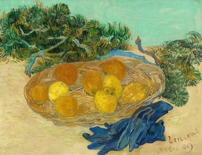 Still Life of Oranges and Lemons with Blue Gloves, 1889 by Vincent van Gogh