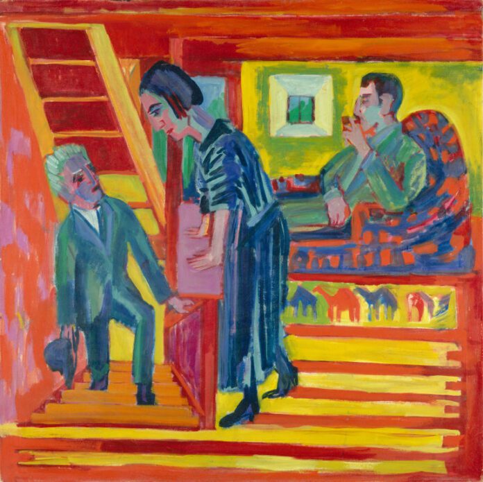 The Visit - Couple and Newcomer, 1922 by Ernst Ludwig Kirchner