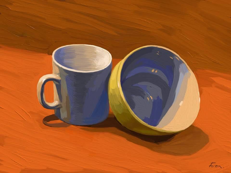 Coffee cup, digital painting, me, 2021 : r/Art